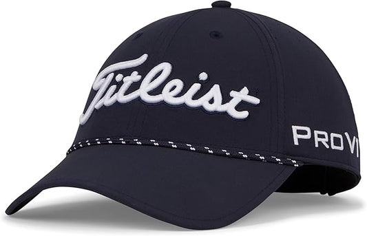 Titleist Golf Tour Breezer Hat 2025 Black White Adjustable Closure