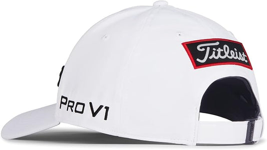 Titleist Golf Tour Performance Hat 2025 White Black Adjustable Closure